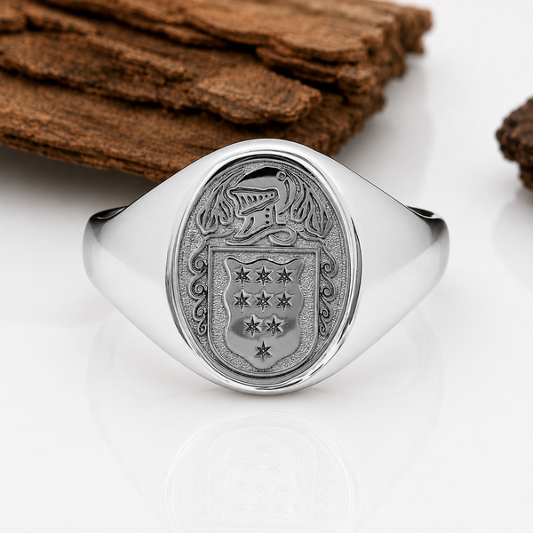 Ladies Claddagh Family Crest Ring