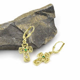 10K Gold Cross With Emerald Center