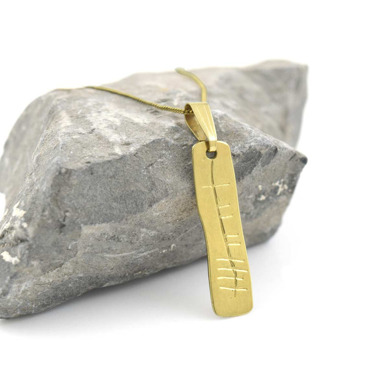 9k Gold Personalized Ogham Necklace