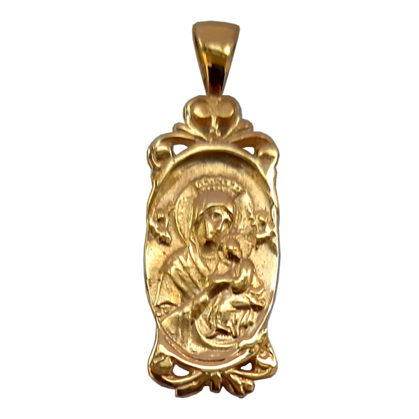 Medalla de oro de 9 quilates de Nuestra Señora del Perpetuo Socorro