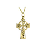 14K Gold Small Celtic High Cross Pendant