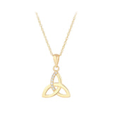 10K Gold Trinity Knot Pendant with Crystals