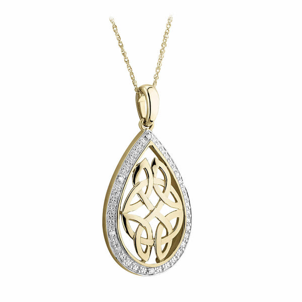 10k Gold Celtic Knot Drop Pendant