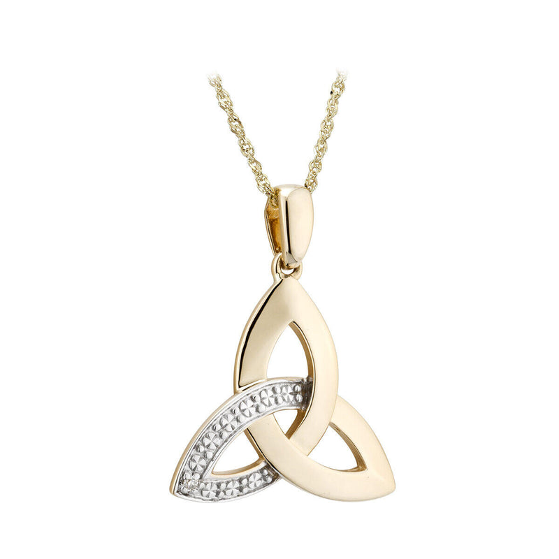 10k Gold Diamond Trinity Knot Pendant