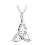 Collar de diamantes con nudo celta de oro blanco de 14K