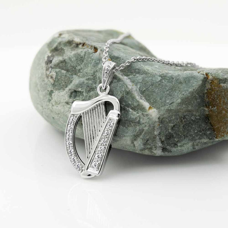 Sterling Silver Harp Pendant