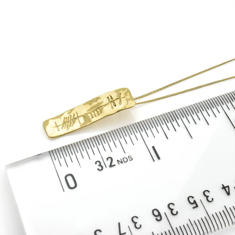 9k Gold Ogham Necklace
