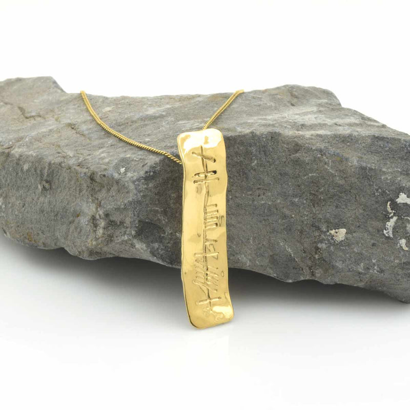 9k Gold Ogham Necklace