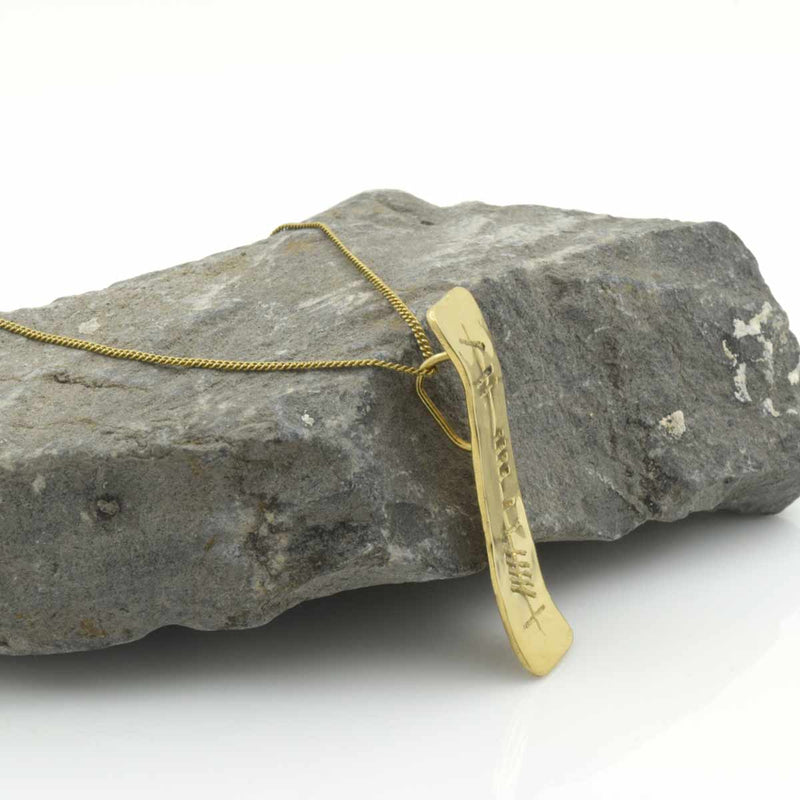 9k Gold Ogham Necklace