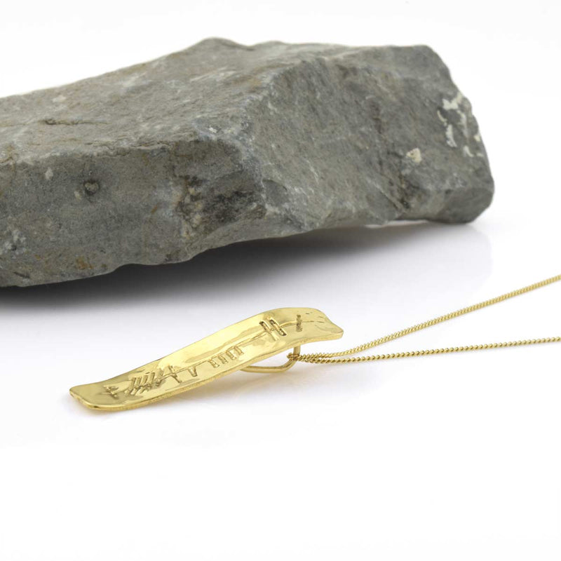9k Gold Ogham Necklace