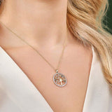 14K GOLD DIAMOND & EMERALD IRISH TREE OF LIFE NECKLACE 1