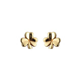 PENDIENTES PEQUEÑOS DE TRÉBOL DE ORO DE 14K