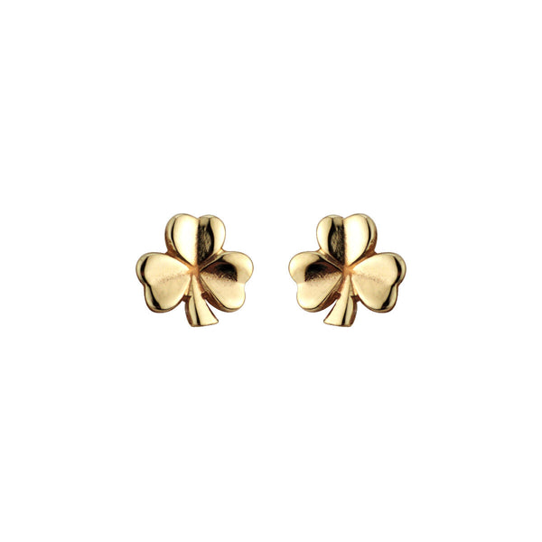 PENDIENTES PEQUEÑOS DE TRÉBOL DE ORO DE 14K