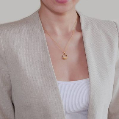 Collar Claddagh de Vermeil de Oro de 14K