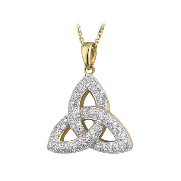 14K Gold Diamond Trinity Knot Necklace