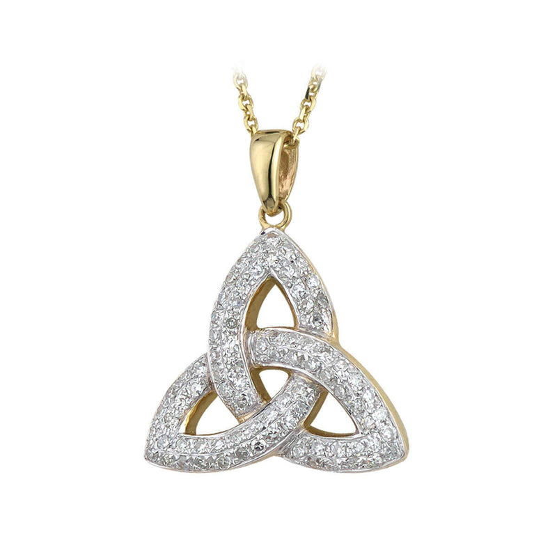 14K Gold Diamond Trinity Knot Necklace