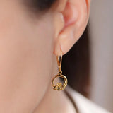 Pendientes Claddagh de oro vermeil de 14 quilates con caída