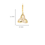 14K Gold Vermeil Mother of Pearl Celtic Trinity Knot Earrings