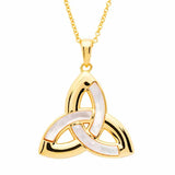 14K Gold Vermeil Mother of Pearl Trinity Knot Necklace