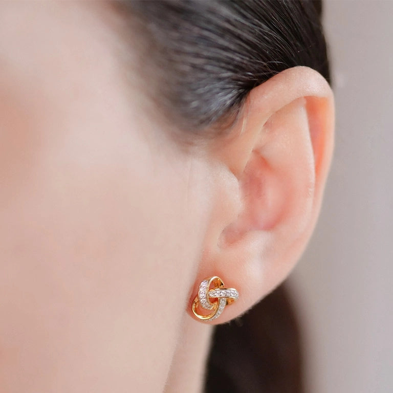 14K Gold Vermeil Stud Celtic Knot Earrings