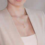14K Gold Vermeil Tear Drop Trinity Knot Pendant Studded With Cubic Zirconias