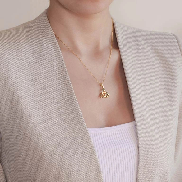 14K Gold Vermeil Trinity Knot Necklace