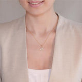 14K Gold Vermeil Trinity Knot Necklace Studded with White Cubic Zirconias