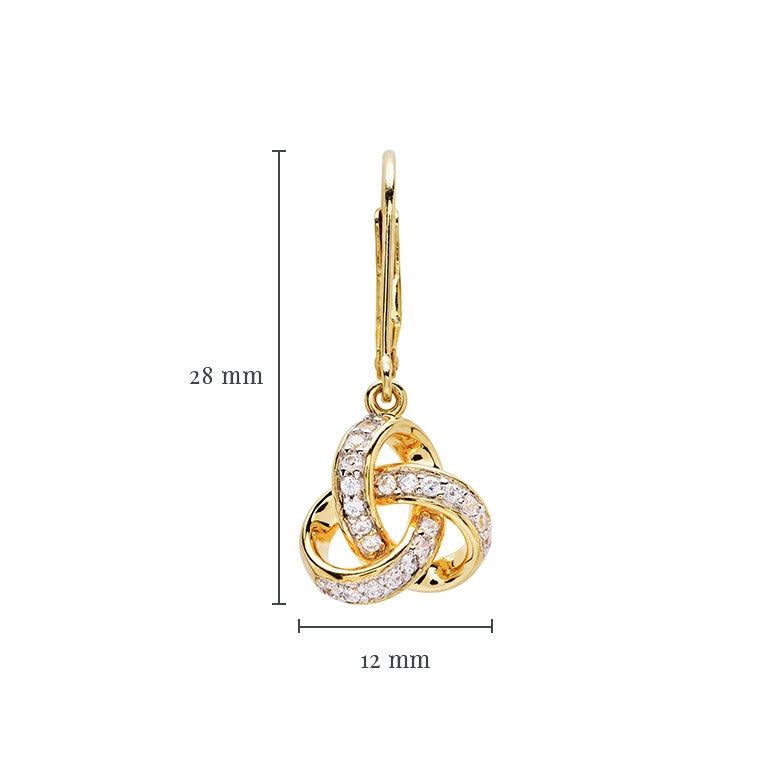 14K Gold Vermeil Drop Celtic Knot Earring