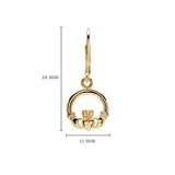 Pendientes Claddagh de oro vermeil de 14 quilates con caída