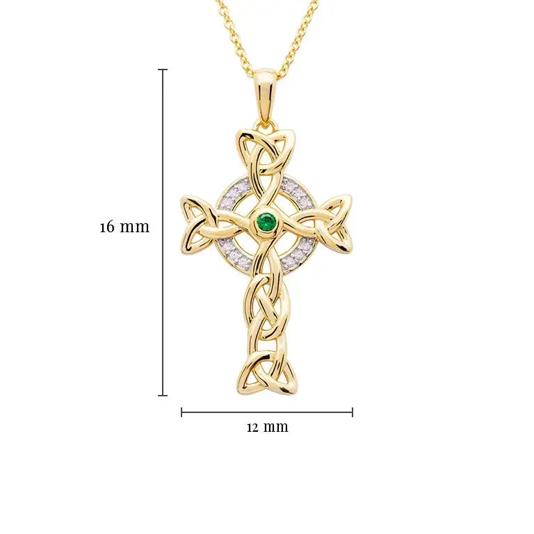 Gold Vermeil Diamond Cross