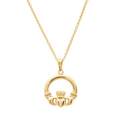 Collar Claddagh de Vermeil de Oro de 14K