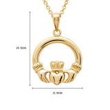 Collar Claddagh de Vermeil de Oro de 14K