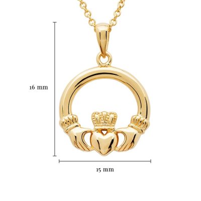 Collar Claddagh de Vermeil de Oro de 14K
