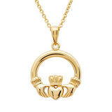 Collar Claddagh de Vermeil de Oro de 14K