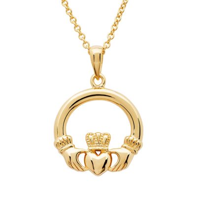 Collar Claddagh de Vermeil de Oro de 14K