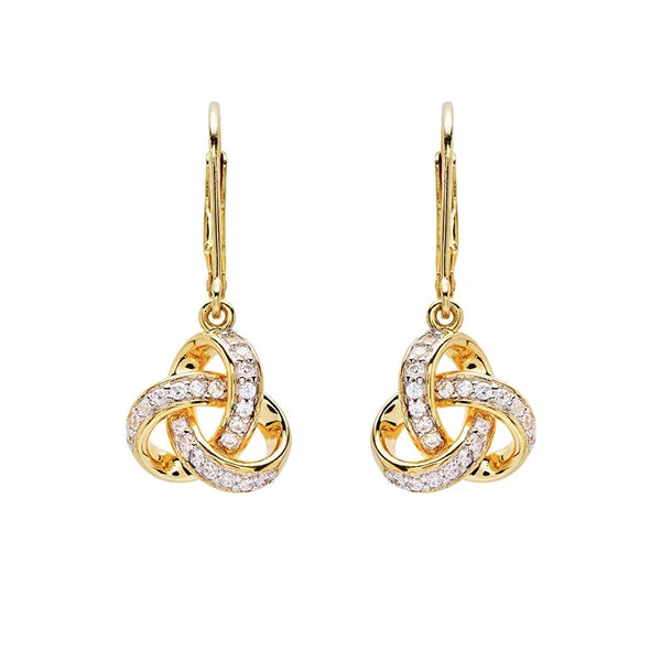 14K Gold Vermeil Drop Celtic Knot Earring
