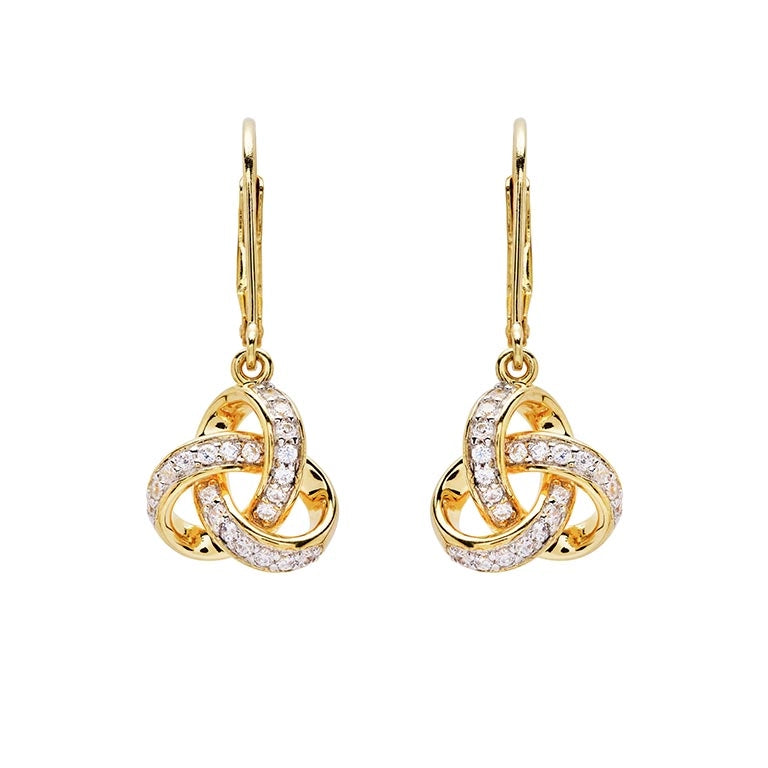 14K Gold Vermeil Drop Celtic Knot Earring