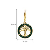 14K Gold Vermeil Drop Malachite Celtic Tree of Life Earrings