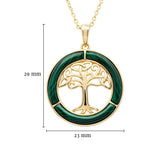 14K Gold Vermeil Malachite Celtic Tree of Life Pendant