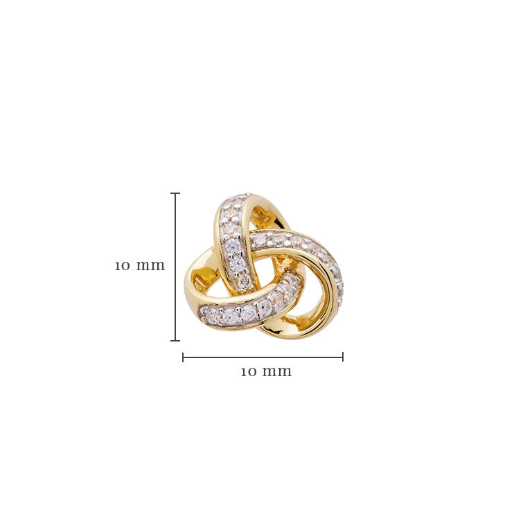 14K Gold Vermeil Stud Celtic Knot Earrings