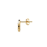 Pendientes Claddagh de Plata Vermeil de Oro de 14K adornados con Circonitas Cúbicas Blancas