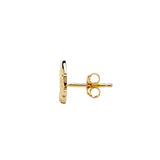 Pendientes de botón Claddagh de oro vermeil de 14 quilates