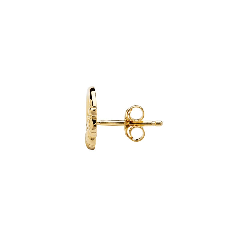 Pendientes de botón Claddagh de oro vermeil de 14 quilates