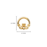 Pendientes de botón Claddagh de oro vermeil de 14 quilates