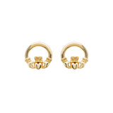 14KT Gold Vermeil Stud Claddagh Earrings