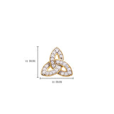 14K Gold Vermeil Stud Trinity Knot Earrings