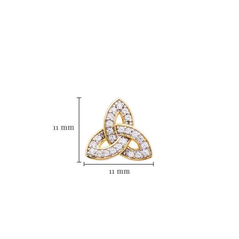 14K Gold Vermeil Stud Trinity Knot Earrings