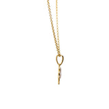 14K Gold Vermeil Shamrock Necklace Studded with White Cubic Zirconias