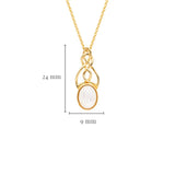 Collar de nudo de la trinidad irlandesa de nácar de oro vermeil de 14 quilates