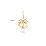 Pendientes de árbol celta de la vida con nácar en vermeil de oro de 14 quilates